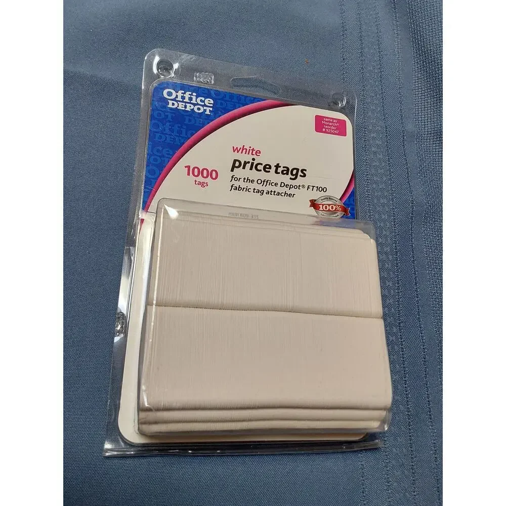 WHITE PRICE TAGS 1,000 New Size 1 1/8 x 1 3/4